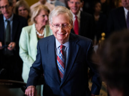 UNITED STATES - JULY 26: Senate Minority Leader Mitch McConnell, R-Ky., takes questions af