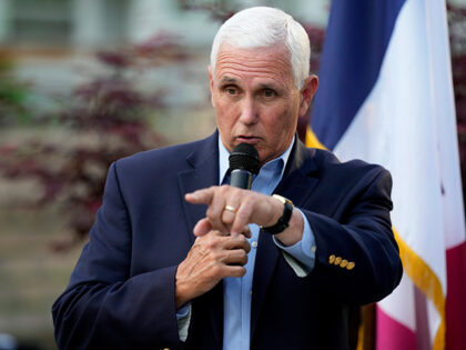 Former Vice President Mike Pence speaks to local residents during a meet and greet, May 23, 2023, in Des Moines, Iowa. The Department of Justice has informed former Vice President Mike Pence’s legal team that it won't pursue criminal charges related to the discovery of classified documents at his Indiana …