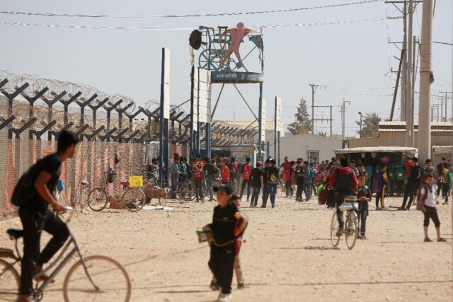 An October 2022 file picture of Jordan's Zaatari camp, which is home to some 80,000 Syrian