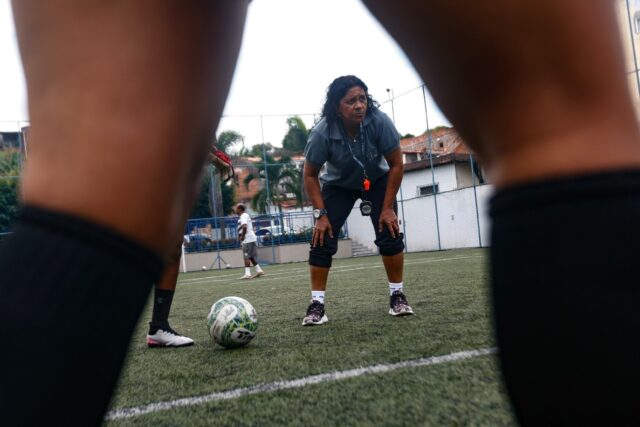 Dilma Mendes takes a training session in Brazil