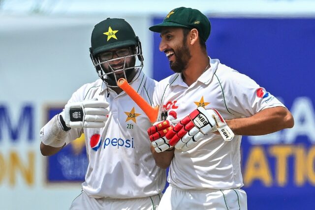 Imam-ul-Haq (L) hit an unbeaten 50 to steer Pakistan home in their tricky chase of 131 aga