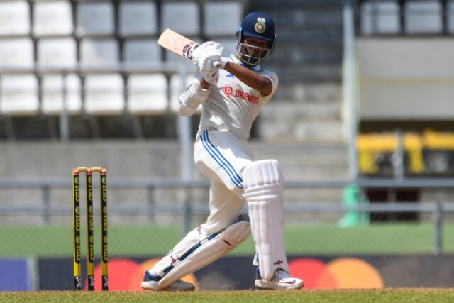 India opener Yashasvi Jaiswal made an unbeaten half-century on his Test debut