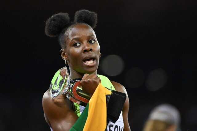 Jamaica's Shericka Jackson ran the fastest women's 200m time in the world this year to com