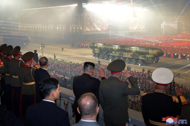 Kim Jong Un showed off North Korea's newest military hardware at a parade in Pyongyang
