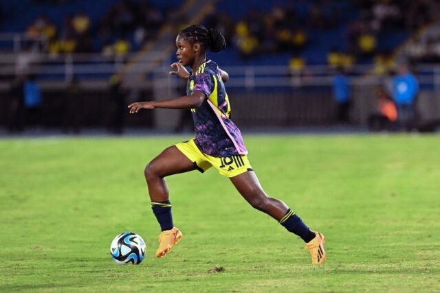 Linda Caicedo in action for Colombia in a game in Cali recently