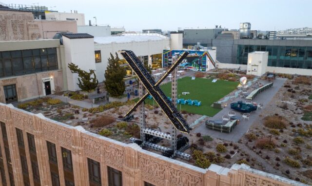 San Francisco building inspectors say a new 'X' sign atop the headquarters of the tech fir
