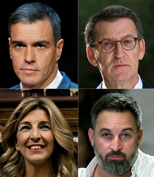 Spain's election candidates (l to r): current PM Pedro Sanchez, Popular Party head Alberto
