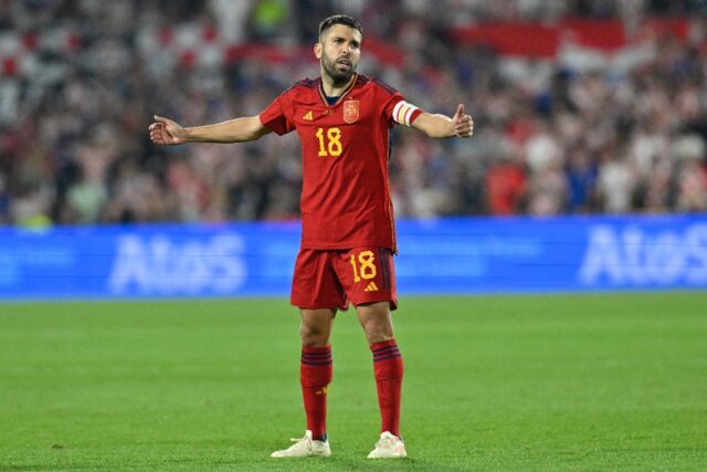 Spain midfielder Jordi Alba, seen here during the UEFA Nations League final against Croati