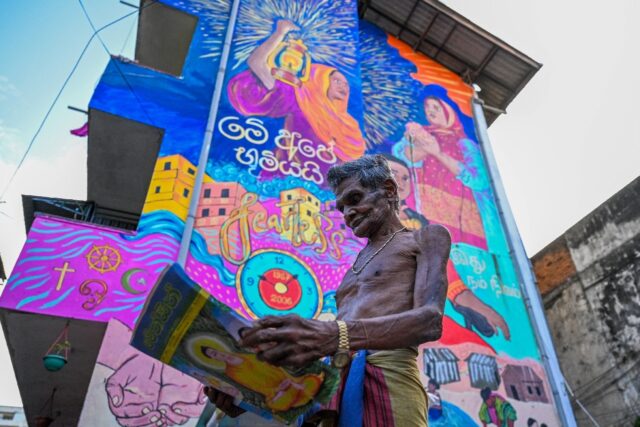 As Sri Lankans flocked to a street party celebrating their president's ouster, Milton Pere