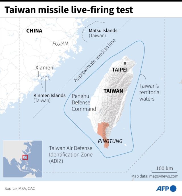 Taiwan missile live-firing test