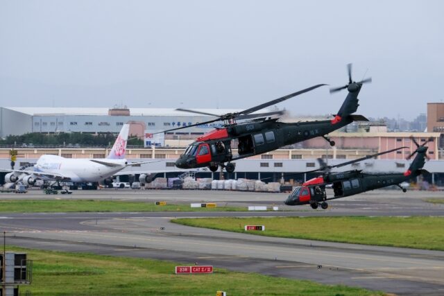 Taiwan staged its first-ever military drill at Taoyuan International Airport on Wednesday