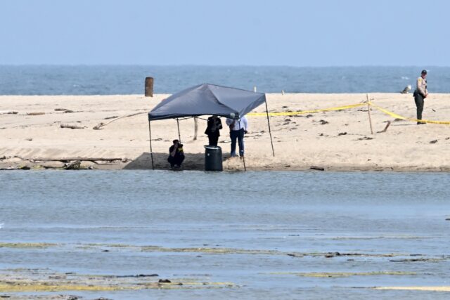 US detectives are investigating the circumstances around a dead body found crammed in a ba