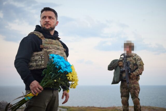 Zelensky published on social media an undated video clip of a visit to Snake Island in the