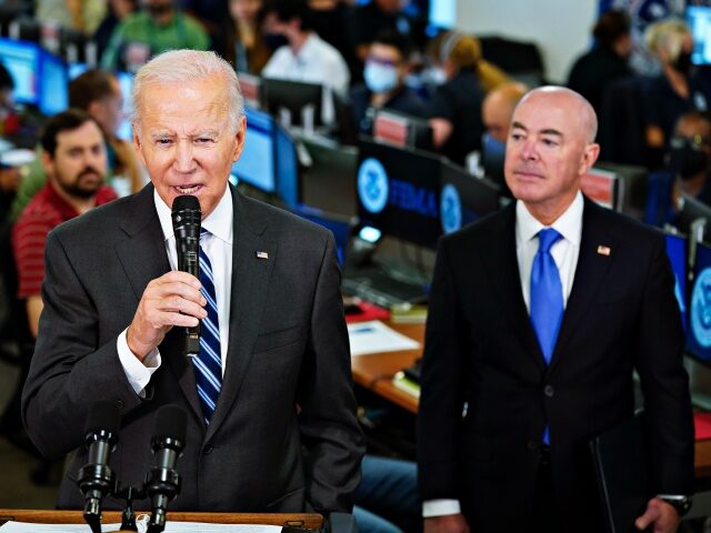 President Joe Biden speaks about Hurricane Ian during a visit to FEMA headquarters, Thursd