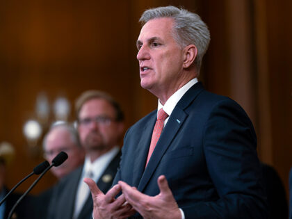 Speaker of the House Kevin McCarthy, R-Calif., holds a news conference as the House prepar