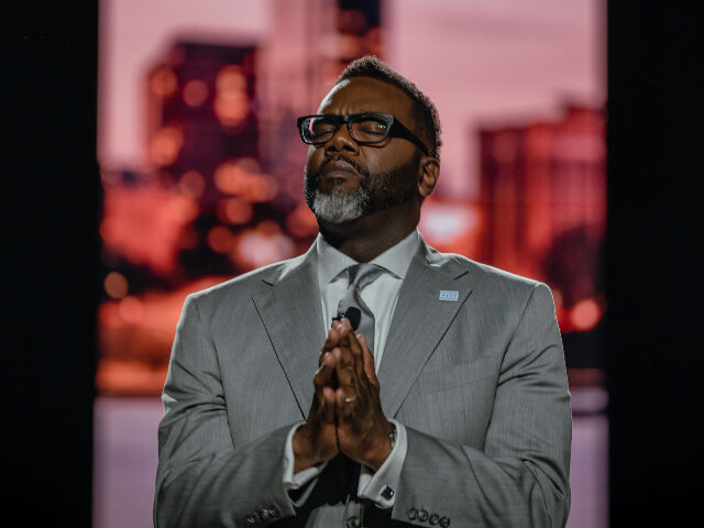 Brandon Johnson, mayor-elect of Chicago, during an inauguration ceremony at the Credit Union 1 Arena in Chicago, Illinois, US, on Monday, May 15, 2023. Chicago elected Johnson in the mayoral runoff, a progressive who plans to raise taxes on major corporations to boost the city's revenue, after a contentious race …