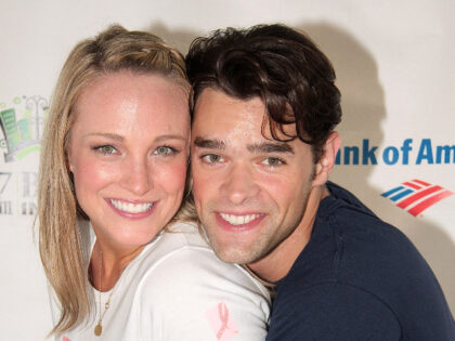 NEW YORK - AUGUST 13: Brandi Burkhardt (L) and Chris Peluso from the cast of "Mamma Mia!" attend 2009 Broadway in Bryant Park August 13, 2009 in New York City. (Photo by Janette Pellegrini/WireImage)