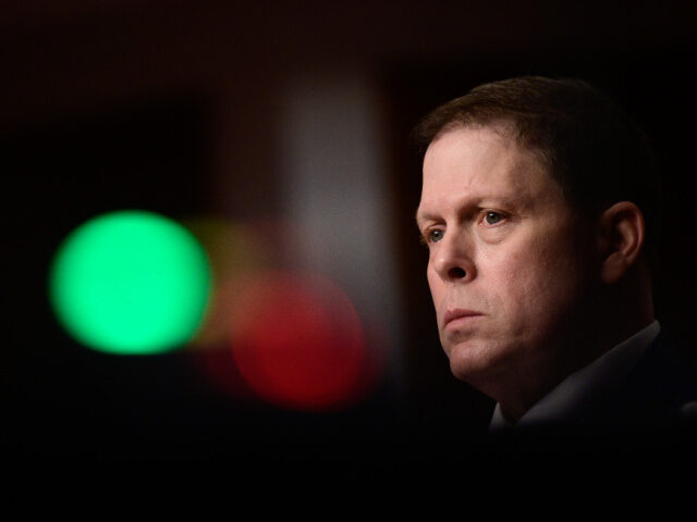 Steven Sund, former Capitol chief of police, listens during a Senate Homeland Security and