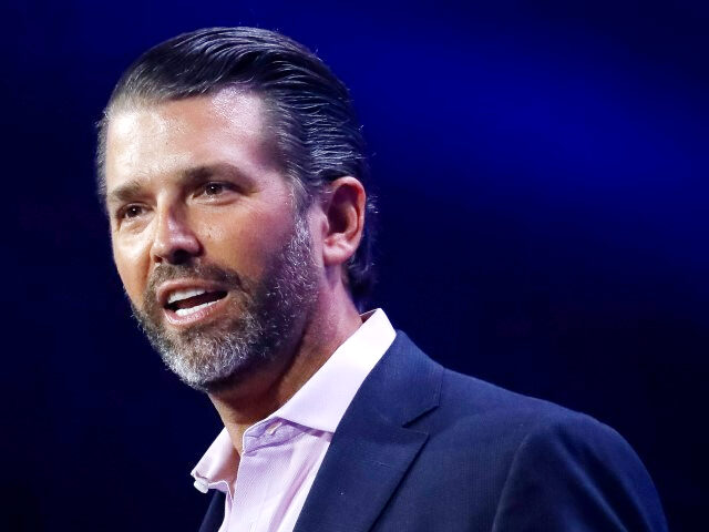 Donald Trump Jr., executive vice president of development and acquisitions for Trump Organization Inc., speaks at the Turning Point Action conference in West Palm Beach, Florida, US, on Sunday, July 16, 2023. The race for presidential hopefuls to lure donors and build up their bank accounts is in full swing …