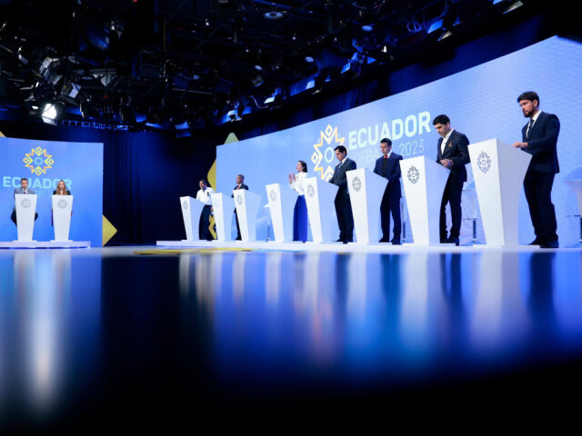 The seven remaining presidential candidates in Ecuador’s upcoming election held a debate