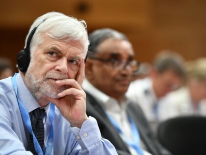 Intergovernmental Panel on Climate Change (IPCC) British delegate Jim Skea looks on as he