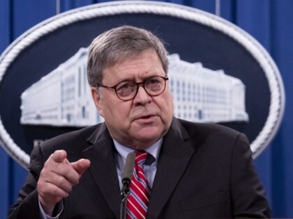 Hunter - William Barr, U.S. attorney general, speaks during a news conference at the U.S.
