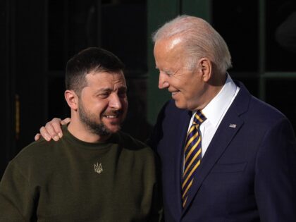 WASHINGTON, DC - DECEMBER 21: U.S. President Joe Biden (R) welcomes President of Ukraine V
