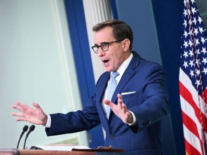 Israel Iran - National Security Council Coordinator for Strategic Communications John Kirby speaks during the daily briefing in the Brady Press Briefing Room of the White House in Washington, DC, on July 26, 2023. (Photo by Mandel NGAN / AFP) (Photo by MANDEL NGAN/AFP via Getty Images)