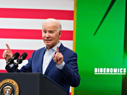 Energy - US President Joe Biden speaks at a groundbreaking for an Arcosa Wind Towers Inc. manufacturing facility in Albuquerque, New Mexico, US, on Wednesday, Aug. 9, 2023. Arcosa is expanding operations and creating 250 new jobs in New Mexico according to the White House. Photographer: Ramsay de Give/Bloomberg