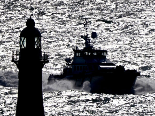 A group of people thought to be migrants are brought in to Dover, Kent. Picture date: Monday August 14, 2023. (Photo by Gareth Fuller/PA Images via Getty Images)