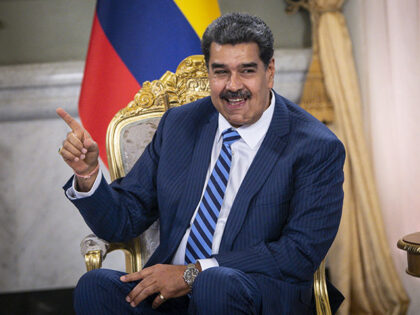 Nicolas Maduro, Venezuela's president, during an official event at Miraflores Palace in Caracas, Venezuela, on Wednesday, Aug. 16, 2023. Maduro officially accepted credentials letters from the ambassadors of Chile, France and Colombia. Photographer: Carlos Becerra/Bloomberg via Getty Images
