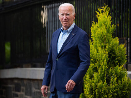 President Joe Biden leaves after attending Mass at Holy Trinity Catholic Church in Washington, DC, 