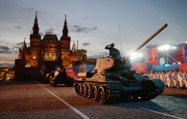 MOSCOW, RUSSIA - MAY 9: In this handout image supplied by Host photo agency / RIA Novosti