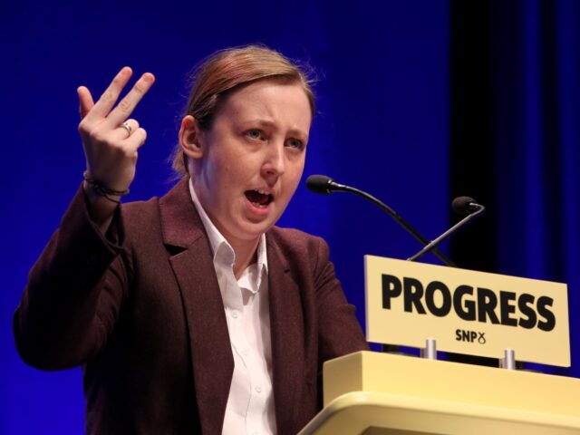 Mhairi Black MP addresses delegates at the Scottish National Party conference at the SEC C