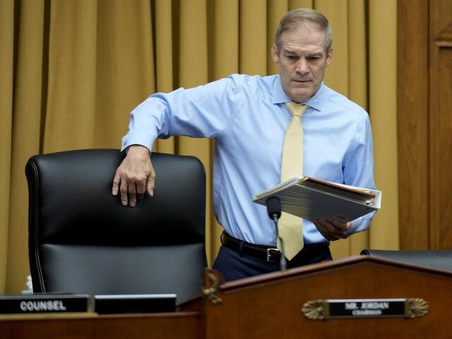Rep. Jim Jordan, R-Ohio, arrives for a House Judiciary Select Subcommittee on the Weaponiz