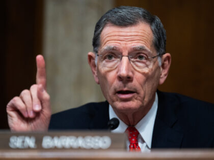 Ranking member Sen. John Barrasso, R-Wyo., questions Secretary of the Interior Deb Haaland during the Senate Energy and Natural Resources Committee hearing on the "President's Budget Request for the U.S. Department of the Interior for Fiscal Year 2024," in Dirksen Building on Tuesday, May 2, 2023. (Tom Williams/CQ-Roll Call, Inc …