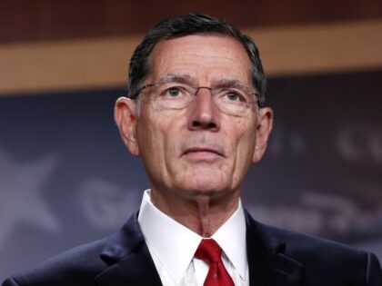U.S. Sen. John Barrasso (R-WY) speaks at a press conference at the U.S. Capitol on August