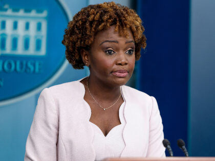 Auto - WASHINGTON, DC - JULY 29: White House Press Secretary Karine Jean-Pierre speaks during the daily press briefing at the White House on July 29, 2022 in Washington, DC. During the briefing Jean-Pierre took questions on a range of topics including additional Covid-19 vaccines, inflation and the recent floods …