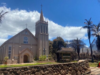 Maria Lanakila Catholic Church on Waine street is seen untouched in the aftermath of a wil