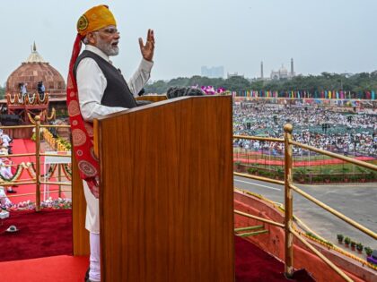 Narendra Modi, India's prime minister, speaks at the nation's Independence Day c