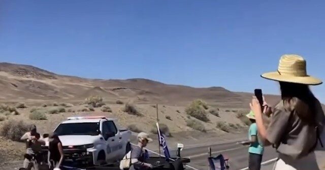 WATCH: Nevada Tribal Ranger Plows Through Activists Blocking Highway