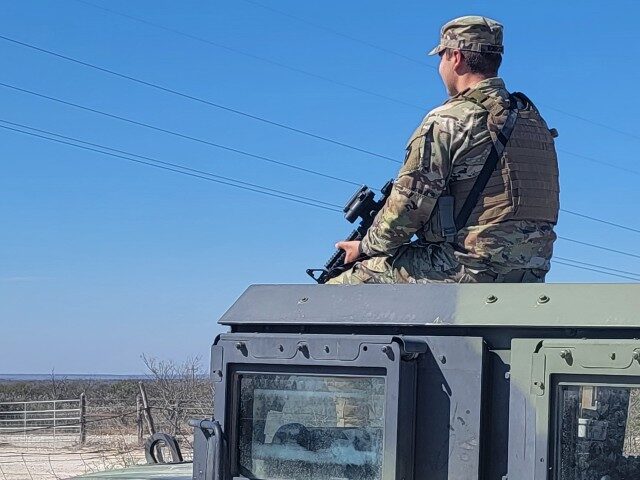 A Texas National Guard soldier patrols the state's border with Mexico. (FILE: Bob Price/Breitbart Texas)