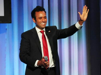 PHILADELPHIA, PENNSYLVANIA - JULY 01: Republican presidential candidate Vivek Ramaswamy waves as he takes the stage during the Moms for Liberty Joyful Warriors national summit at the Philadelphia Marriott Downtown on July 01, 2023 in Philadelphia, Pennsylvania. The self-labeled "parental rights" summit is bringing school board hopefuls from across the …