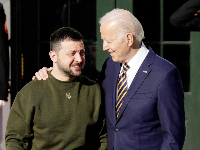 WASHINGTON, DC - DECEMBER 21: U.S. President Joe Biden (R) welcomes President of Ukraine V