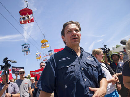 Ron DeSantis, governor of Florida and 2024 Republican presidential candidate, attends the Iowa State Fair in Des Moines, Iowa, US, on Saturday, Aug. 12, 2023. Republican presidential hopefuls are crowding into Des Moines this weekend, hoping to make enough of an impression that voters will remember them come the Jan. …