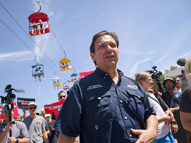 Ron DeSantis, governor of Florida and 2024 Republican presidential candidate, attends the