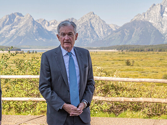 Federal Reserve Chairman Jerome Powell at the Jackson Hole economic symposium in Moran, Wy