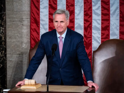 Washington, DC - July 19 : Speaker of the House Kevin McCarthy, R-Calif., waits for Israeli President Isaac Herzog to arrive and address a joint meeting of Congress in the House chamber on Capitol Hill on Wednesday, July 19, 2023, in Washington, DC. (Photo by Jabin Botsford/The Washington Post via …