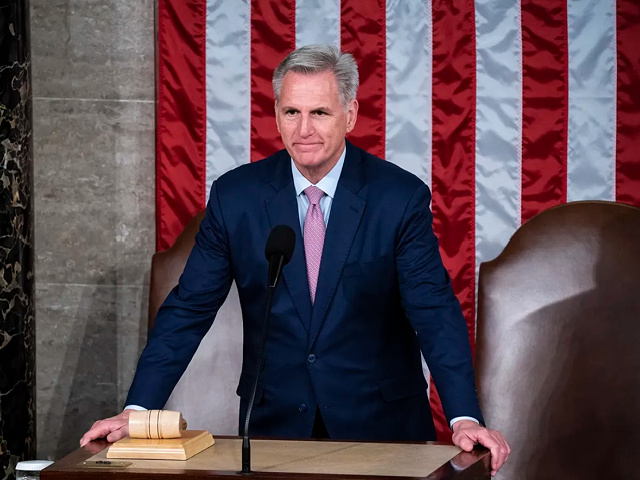 Washington, DC - July 19 : Speaker of the House Kevin McCarthy, R-Calif., waits for Israeli President Isaac Herzog to arrive and address a joint meeting of Congress in the House chamber on Capitol Hill on Wednesday, July 19, 2023, in Washington, DC. (Photo by Jabin Botsford/The Washington Post via Getty Images)