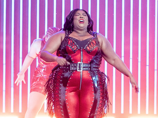 LISBON, PORTUGAL - JULY 07: Lizzo performs on the NOS stage during day 2 of NOS Alive fest